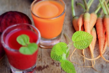 mix beetroot and carrot juices