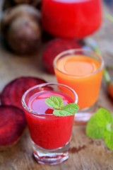 mix beetroot and carrot juices