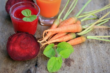 mix beetroot and carrot juices