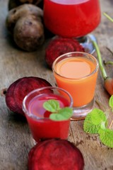 mix beetroot and carrot juices