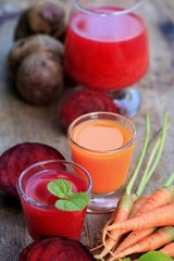 mix beetroot and carrot juices