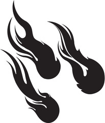 Fireball, comet, meteor, vector illustration, icons for your des © Anton Shpak