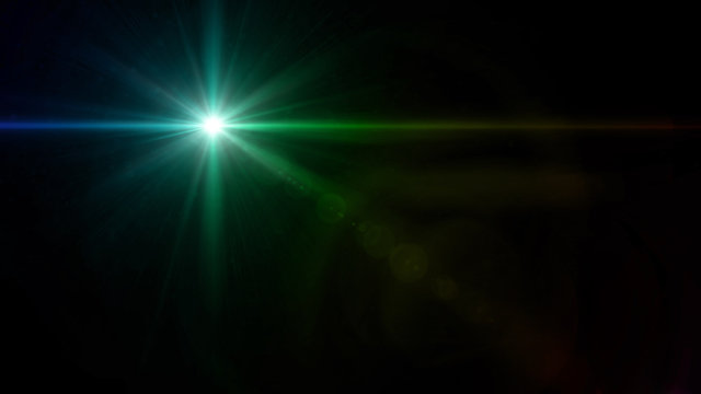 twinkle star cross lens flare green