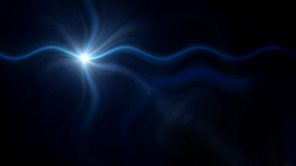 Fototapeta na wymiar twirl star cross lens flare blue