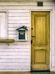 Front door and mailbox