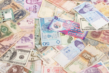 Fototapeta na wymiar currency from around the world