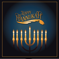 Happy Hanukkah greeting card design EPS 10 vector