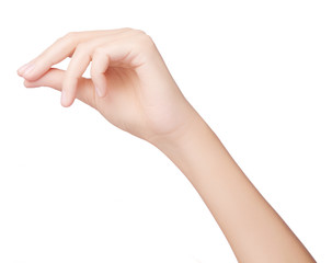 Detail. Female hand with closed fingers.