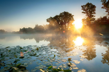 Dawn at the small lake