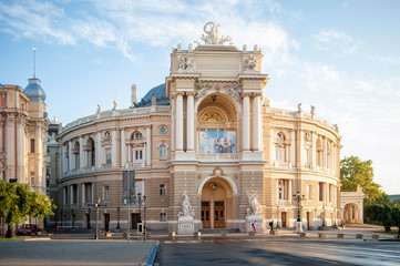 Odessa National Academic Theatre of Opera and Ballet, Ukraine - obrazy, fototapety, plakaty