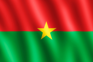 Flag of Burkina Faso waving in the wind