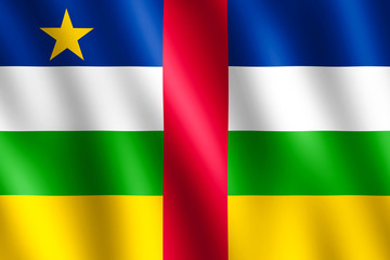 Flag of Central African Republic waving in the wind