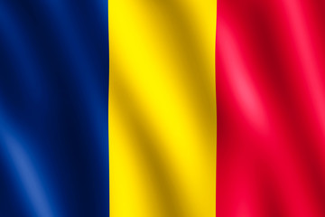 Fototapeta premium Flag of Chad waving in the wind