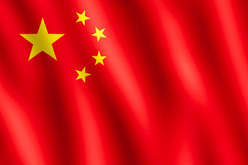Flag of China waving in the wind