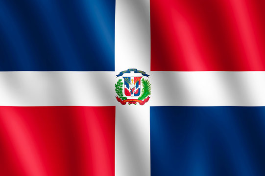 Flag of Dominican Republic waving in the wind