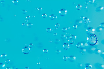 blue water bubbles texture close up macro
