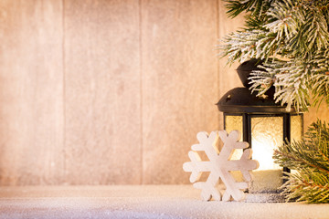 Lantern. Christmas light, christmas decor and scene.