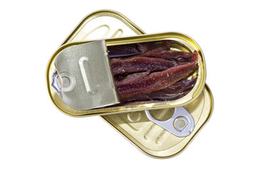 open can of anchovies
