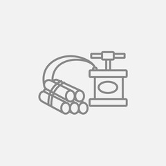 Dynamite and detonator line icon.