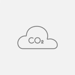 CO2 sign in cloud line icon.