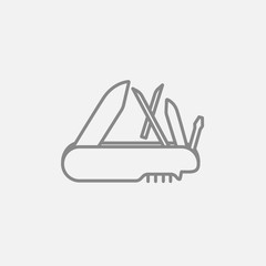 Multipurpose knife line icon.