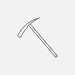 Ice pickaxe line icon.