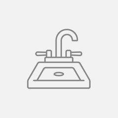 Sink line icon.