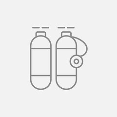 Oxygen tank line icon.