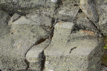 Glacial groove in granite bedrock, Mt. Kearsarge, New Hampshire.
