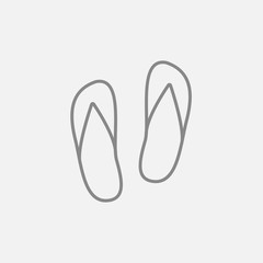 Beach slipper line icon.