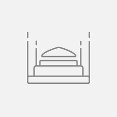 Taj Mahal line icon.