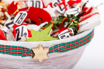 Adventskalender in der Schüssel
