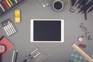 Creative top view tablet pc.