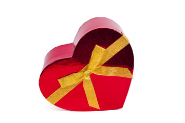 Isolated red heart shaped box, valentines day