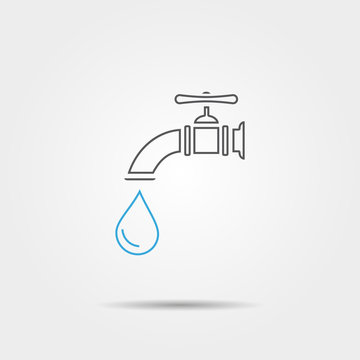 Water tap line icon