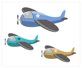 Cartoon military airplanes
