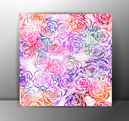 Roses seamless pattern, colorful. Vector, EPS 10.