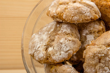 Italian almond-flavored cookies amaretti close up