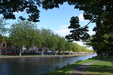 Channel in Dutch city of Delft