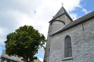 Fototapeta na wymiar Church in little Belgian village