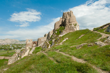 Fototapeta na wymiar The Fortress of Van, also Van Kalesi in Eastern Turkey.