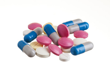 Pills isolated on white background
