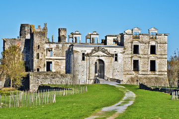 Ruins of Bidache Castle in Basque country