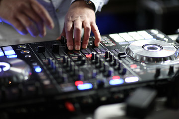 Hands of a dj performing
