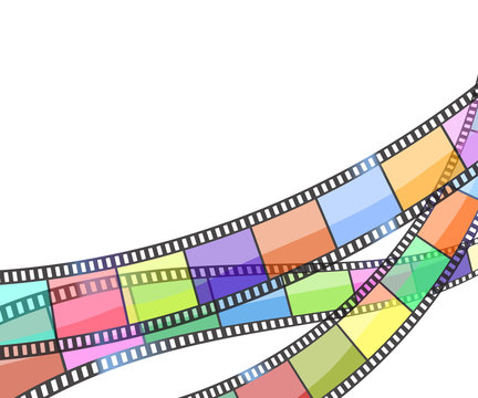 background with color filmstrip. vector