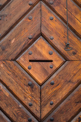 Ancient oak wooden door 