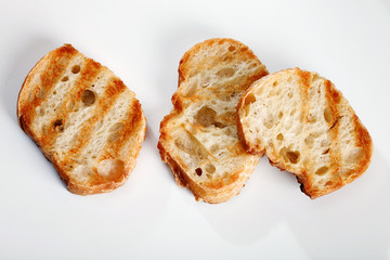 Three Slices of Grill Toasted Bread
