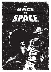 Plakaty  Plakat kosmiczny w stylu vintage