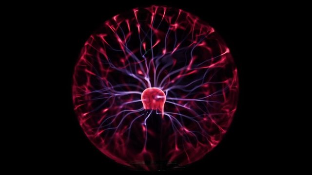 Plasma ball - transparent indoor lamp filled with an inert gas.