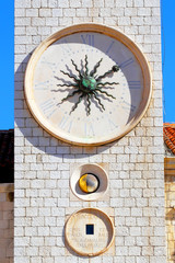 Fototapeta na wymiar Old tower clock. Old fortress. Dubrovnik. Croatia.